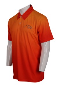 P1045 設計全件熱升華男裝寬鬆Polo恤  Polo恤專門店    橙色漸變橘紅色